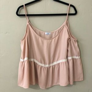 Tobi Cold Shoulder Bell Sleeve Cream Top